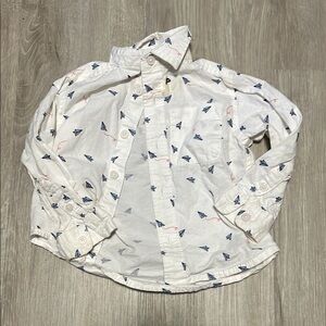 4/$30 place Kids White Airplane Print Shirt 12-18M